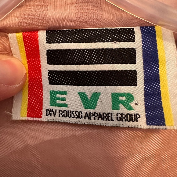 Vintage 80's EVR Pink Silk Striped Oversized Full Zip Sports Bomber Jacket M - Picture 3 of 10